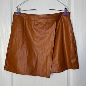 A New Day Faux Leather Skirt Mini- Size 10- Rust